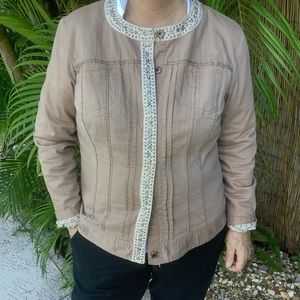 CHICO’S cotton jacket -beautiful stitching detail